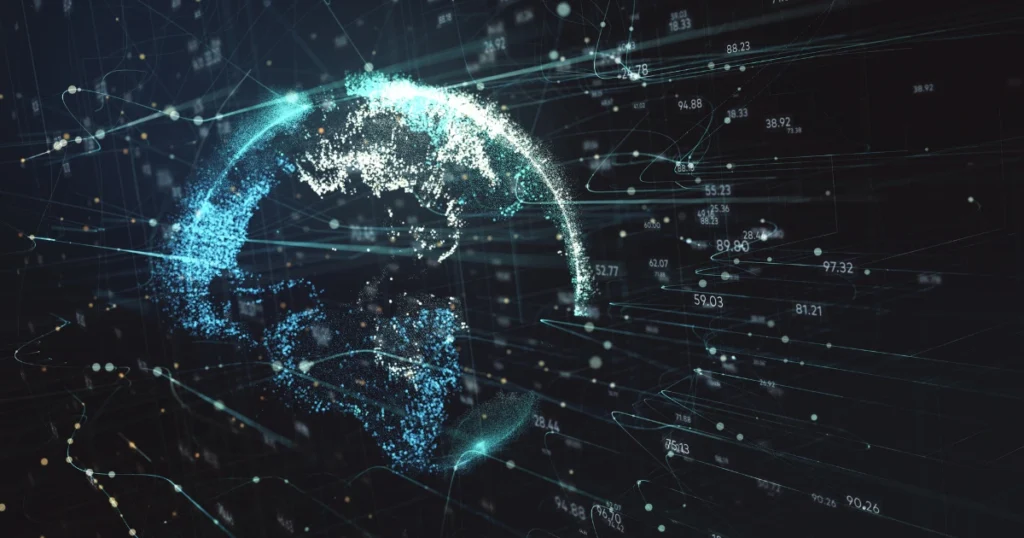 Illustration representing the internet, a place where you should never store your seed phrase.